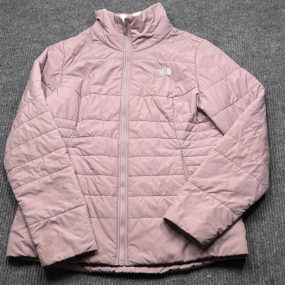 The North Face Harway Insulated Nylon Puffer Jacket Women Large Pink Purple Zip